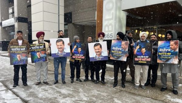 AAP Supporters Rally In Toronto: Protesting Kejriwal's Arrest Outside Indian Consulate