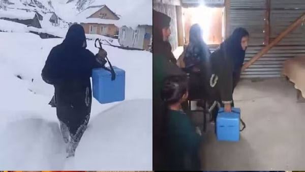 J&K Health Hero: Video Of J&K Worker Battling Snow For Polio Drops | WATCH