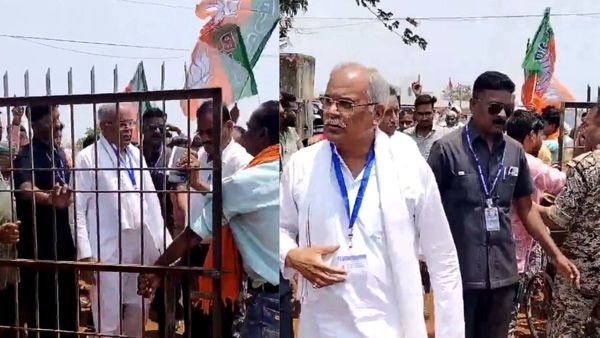 WATCH Video: Bhupesh Baghel Alleges BJP Goons Blocked Him From Polling Booth