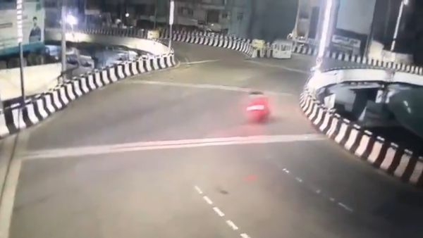 Accident Caught On Cam: 2 Killed After Motorcycle Collides With Visakhapatnam Flyover Wall