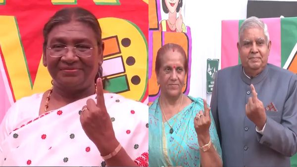 President Droupadi Murmu And Vice President Jagdeep Dhankhar Cast Their Vote In The New Delhi