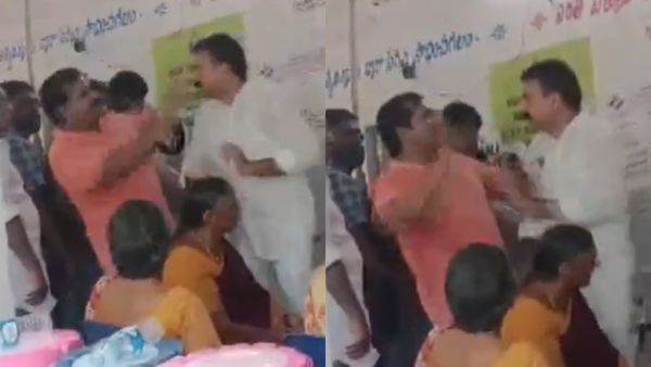 Caught On Cam: Andhra MLA Assaults Voter After Questioning Him For Jumping Queue