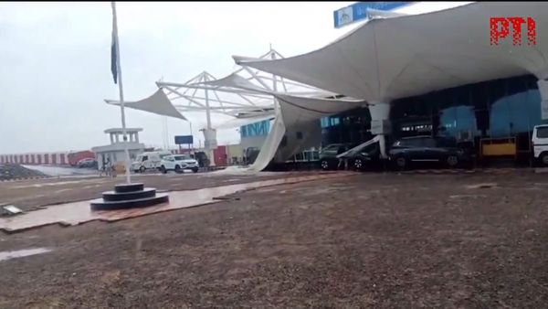 WATCH Video | Rajkot Airport Canopy Collapse Amid Monsoon Rains: No Injuries Reported