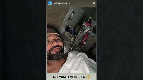 Rohit Sharma's Morning Selfie: Indian Captain Wakes Up Beside T20 World Cup Trophy