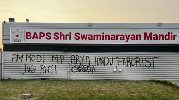 Hindu Temple Comes Under Attack Again In Canada, Swaminarayan Mandir Defaced With Anti-India Graffiti