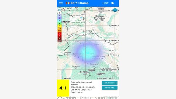 4.1 Magnitude Earthquake Hits J&K's Baramulla