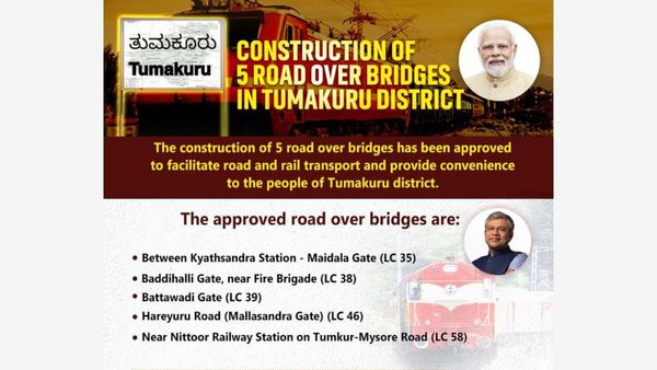 Tumakuru District Set To Get 5 New Road Over Bridges, Rs 350 Crore Sanctioned