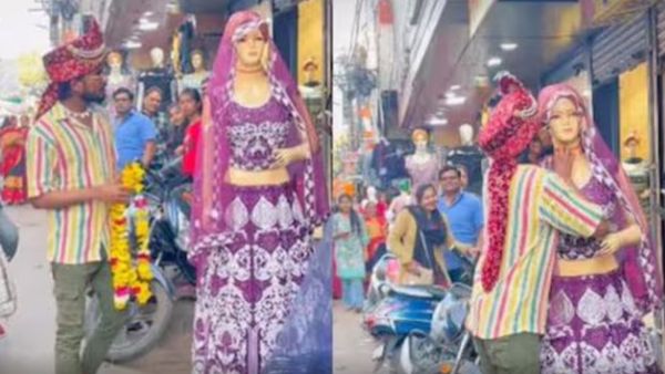 Groom Marries Mannequin In Busy Market After Struggling To Find A Bride: Viral Video Stuns Viewers