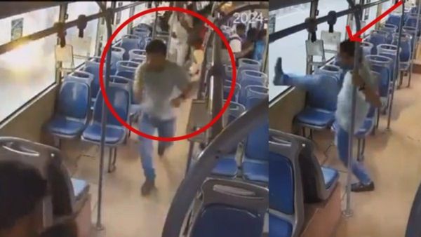Moment Bengaluru Bus Conductor Was Stabbed By Passenger Caught On CCTV