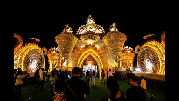 Demonstration Demands Justice for Doctor's Rape and Murder at Kolkata Durga Puja Pandal
