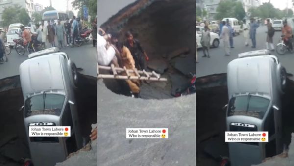 Viral Alert: WATCH Sinkhole Swallows Cars In Lahore, Shocking The Internet!