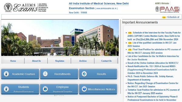 AIIMS Releases INI CET 2025 Results: Check Your Rank Now At aiimsexams.ac.in