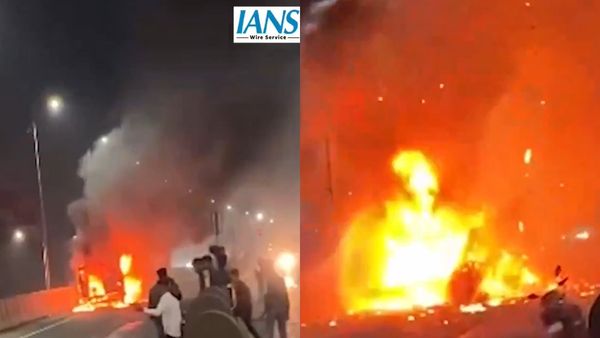 Viral Video: Oxygen Cylinder Explodes In Ambulance In Maharashtra; Driver Saves Pregnant Woman