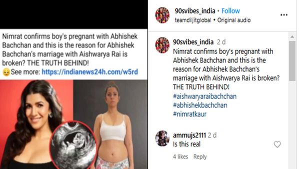 Is Nimrat Kaur Pregnant Amid Abhishek Bachchan-Aishwarya Rai Divorce Rumors? Debunking Fake News
