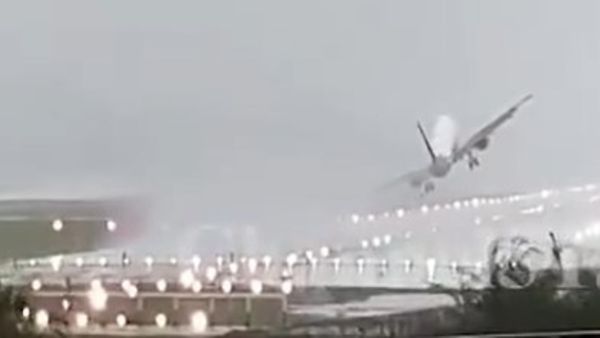 Cyclone Fengal: IndiGo Flight Aborts Landing Midway On Chennai Airport Runway Amid High Winds | WATCH