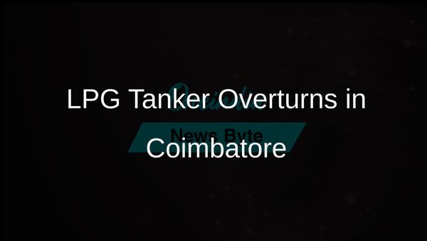 LPG Tanker Overturns on Coimbatore Flyover, Officials Prevent Major Incident