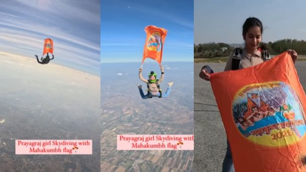 WATCH Video | Skydiver Unfurls Mahakumbh Flag At 13,000 Feet Over Bangkok, Invites Global Devotees!