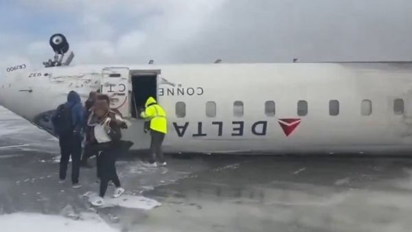 Delta Airlines Plane Flips Upside Down On Landing In Toronto Airport, Badly Hurt Child Among 17 Injured
