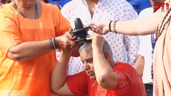 Maha Kumbh 2025: Vice-President Dhankhar Takes Dip In Sangam, Offers Prayers