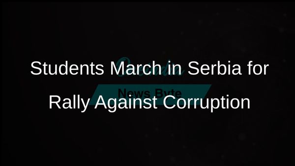 Serbia's University Students March Towards Rally, Welcomed by Local Supporters