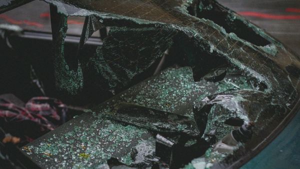 Hyderabad- Speeding Car Crashes Into Metro Rail Pillar