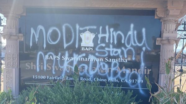 USA: Hindu Temple Vandalised By Miscreants In California, Centre Condemns 'Despicable Act'