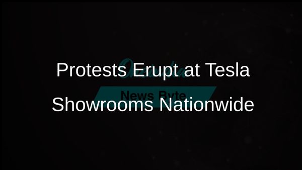Protesters Gather Outside Tesla Showrooms Against Elon Musk's Government Purge Initiative