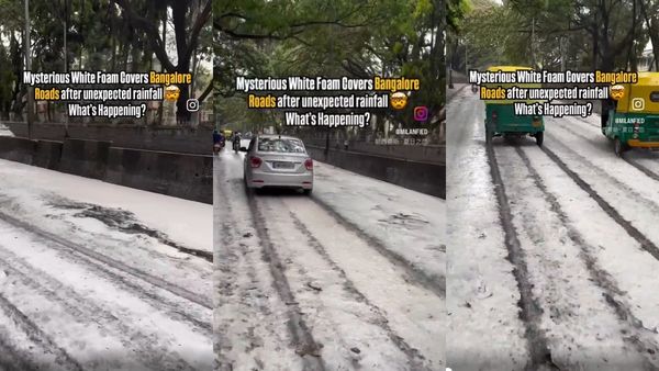 Bengaluru Roads Turn Snowy? Viral Video Shows Thick White Foam Covering Streets