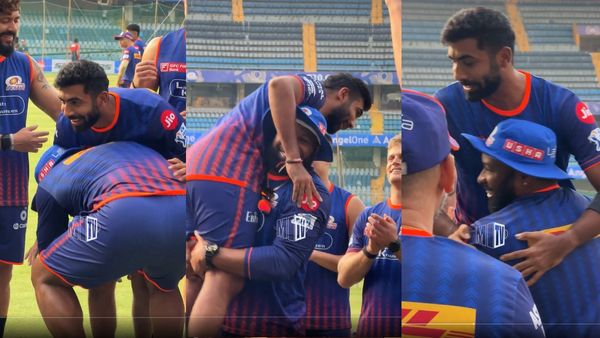 IPL 2025: Mumbai Indians' Kieron Pollard Lifts Jasprit Bumrah On His Shoulder; Social Media Reacts