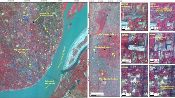 ISRO's CARTOSAT-3 Images Show Damages Caused By Earthquake In Myanmar