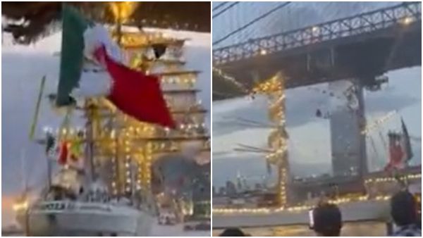 Mexican Navy Ship Hits New York's Brooklyn Bridge, Snaps Masts; 2 Dead | WATCH