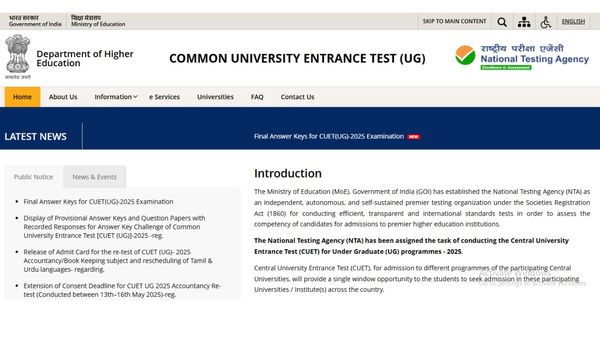 CUET Result 2025 @ cuet.nta.nic.in; Know How To Download CUET Final Answer Keys