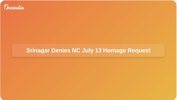 Srinagar District Magistrate Denies National Conference Permission for July 13 Martyrs' Homage