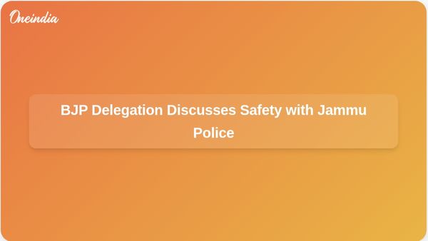 BJP Delegation Engages with Jammu Police to Discuss Public Safety and Law Enforcement Issues