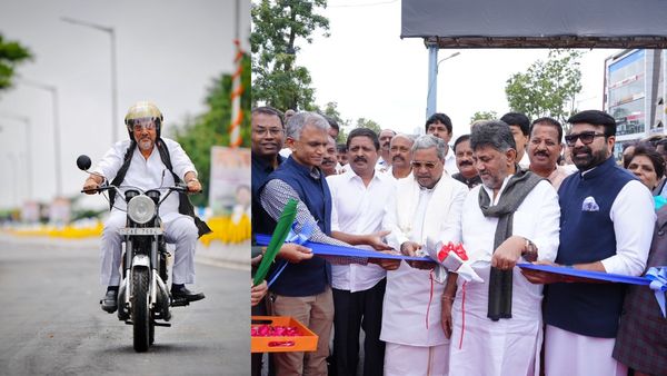 Bengaluru’s New Hebbal Flyover Loop Opens, DK Shivakumar Steals Show By Riding Vintage Yezdi RoadKing