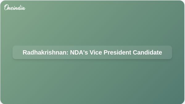 NDA's Candidate Radhakrishnan Brings Extensive Political Experience for Vice President Election