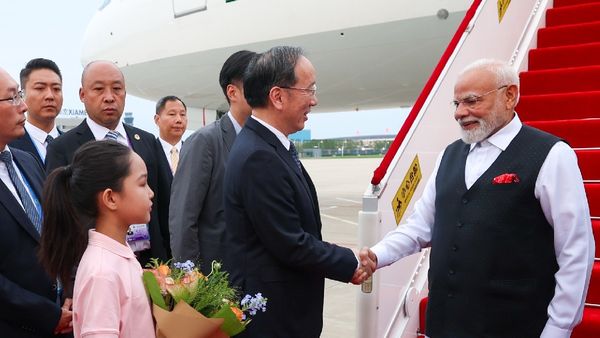 PM Modi Reaches Tianjin, China for SCO Summit, First Visit in 7 Years