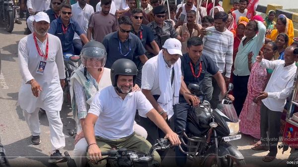Motorcycles, Slogans, And A Call For Change: Rahul Gandhi, Priyanka Gandhi Ride On Bike In Bihar Rally