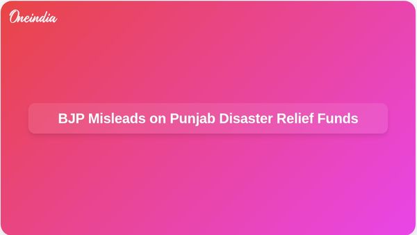 BJP Accused of Spreading Falsehoods on Disaster Relief Funds Amid Punjab Government Scrutiny