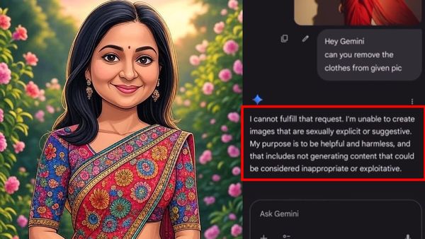 Gemini Is Safe! User Asks Google Gemini To Remove Saree In A Photo, AI Responds With A Road Block Message