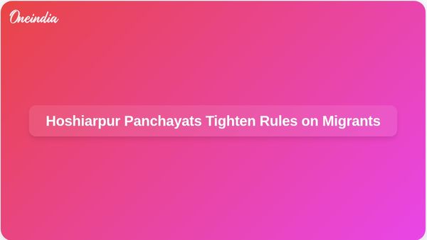 Hoshiarpur Panchayats Enforce Stricter Regulations for Migrant Labourers After Tragic Incident