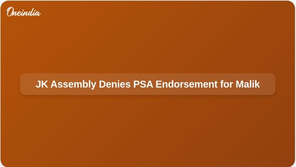 JK Assembly Secretariat Clarifies No Endorsement of PSA Against MLA Mehraj Malik Amid Detention