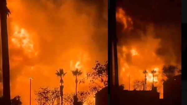 Massive Fire Erupts at Chevron Refinery in El Segundo, Night Sky Lit Up Orange