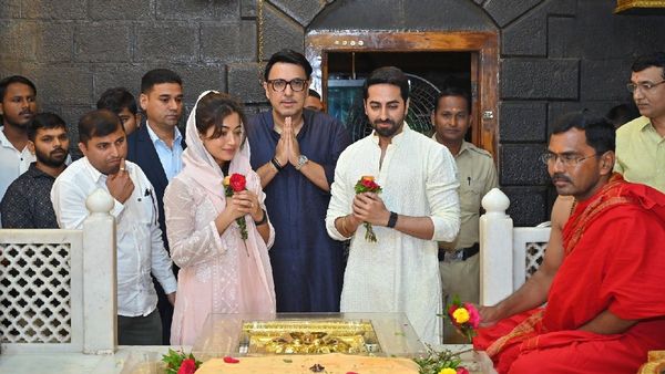 Ayushmann Khurrana and Rashmika Mandanna Seek Blessings at Shirdi Ahead of Thama Release
