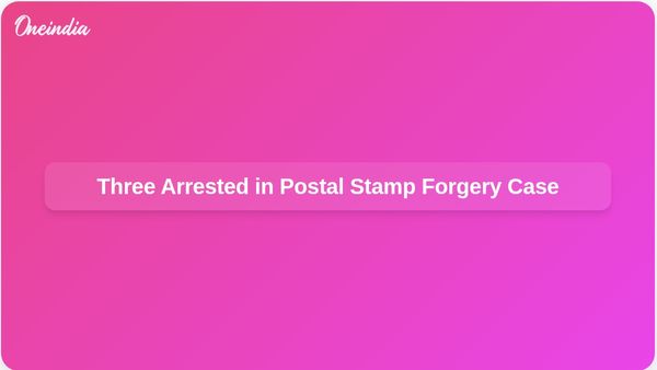 Mumbai Police Arrest Three Individuals in Postal Stamp Forgery Racket Involving Rs 8 Crore