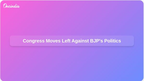 Congress Adopts More Leftist Stance to Counter BJP's Divisive Politics, According to Shashi Tharoor