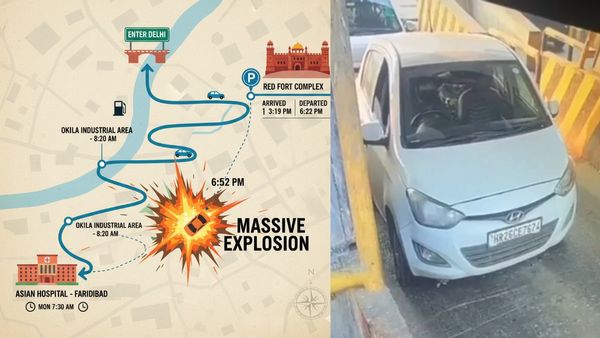 Delhi Blast Route Map Reveals i20 Car’s 11-Hour Journey From Faridabad to Red Fort