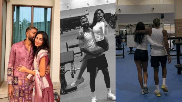 Hardik Pandya Sweeps Mahika Off Her Feet; Shares Intimate Kiss in Traditional Puja Look