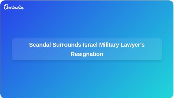 Israel Military Lawyer Yifat Tomer-Yerushalmi Resigns Amid Scandal and Disappearance