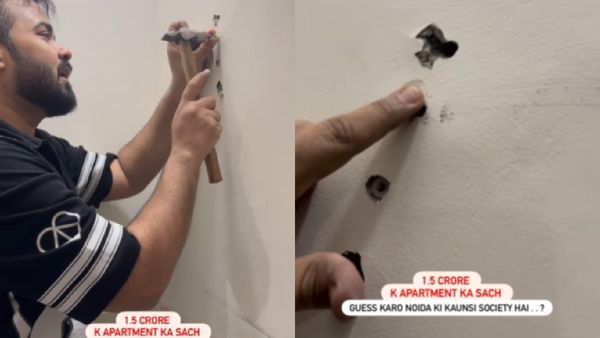 Man Drills Hole in Rs 1.5 Crore Apartment Wall with Pencil, Netizens Reacts ‘American Technology Ki Building’